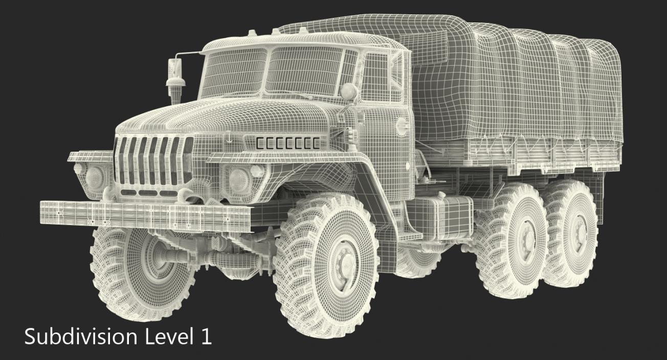 3D URAL 4320 Truck Off Road 6x6 Vehicle