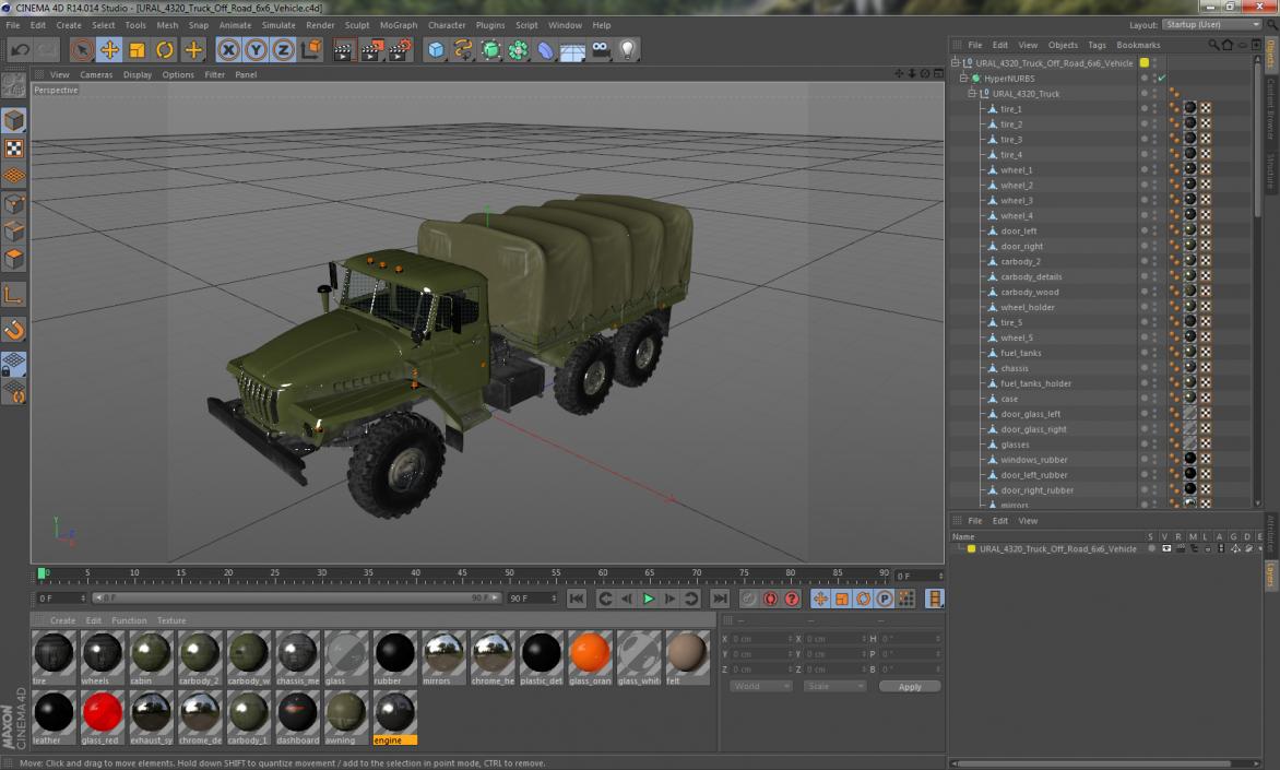 3D URAL 4320 Truck Off Road 6x6 Vehicle