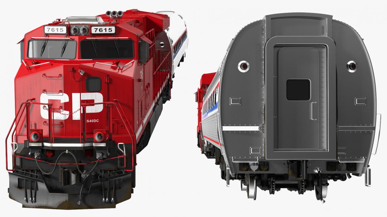 Locomotive with Wagons 3D