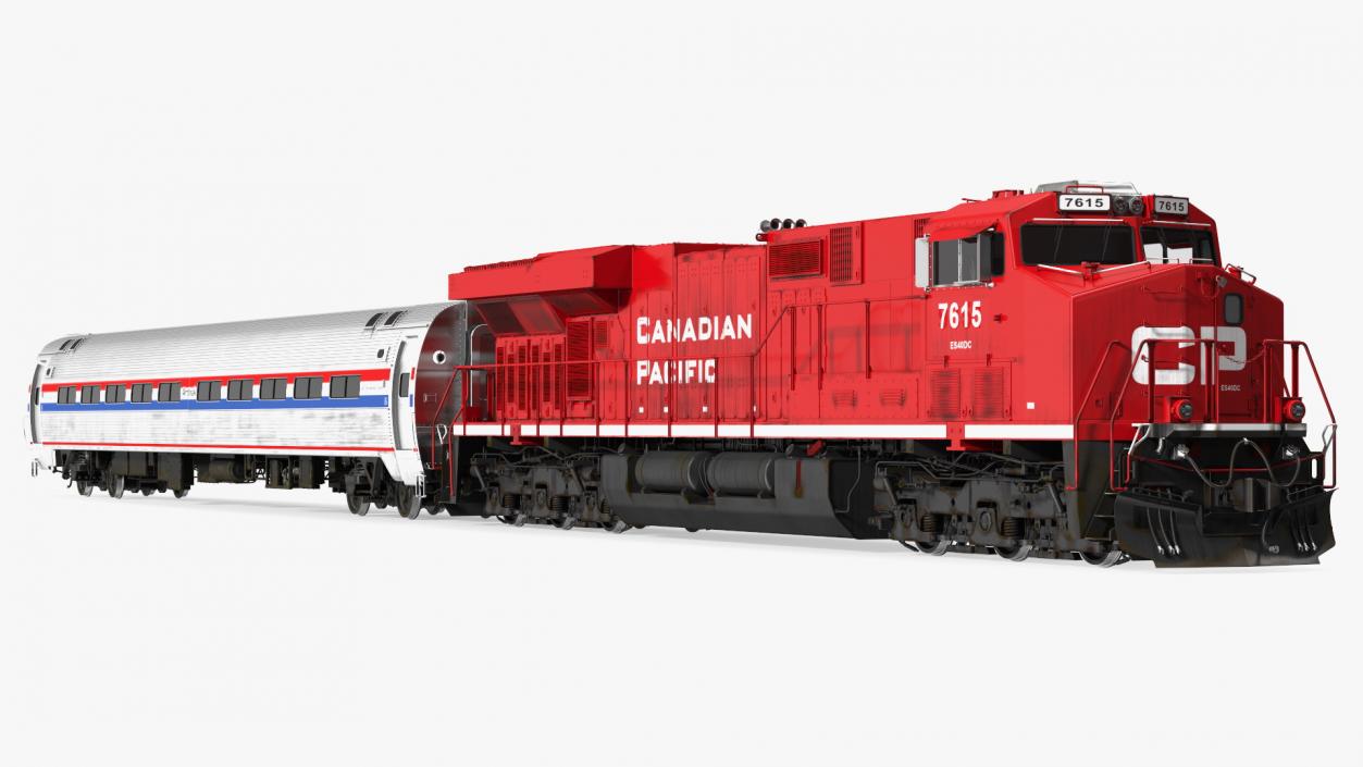 Locomotive with Wagons 3D