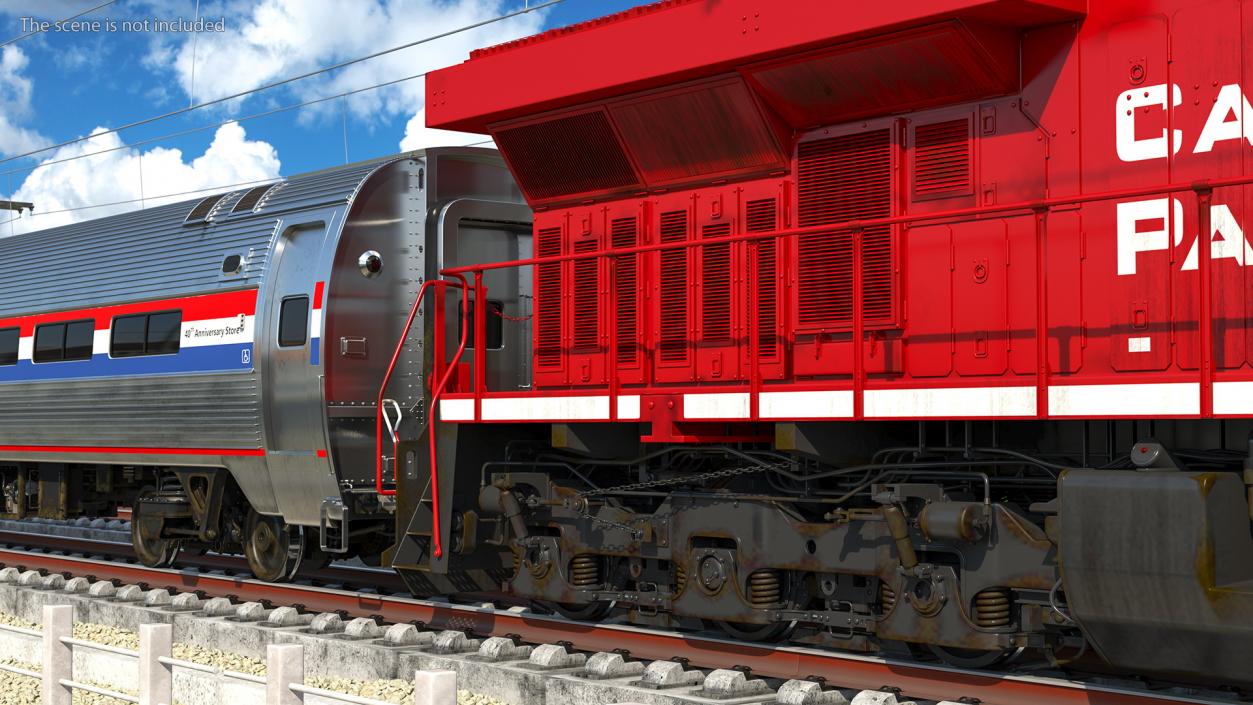 Locomotive with Wagons 3D