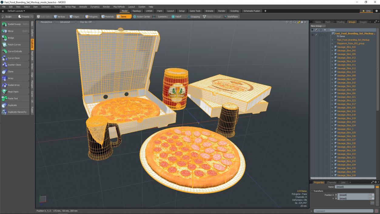 Fast Food Branding Set Mockup 3D model