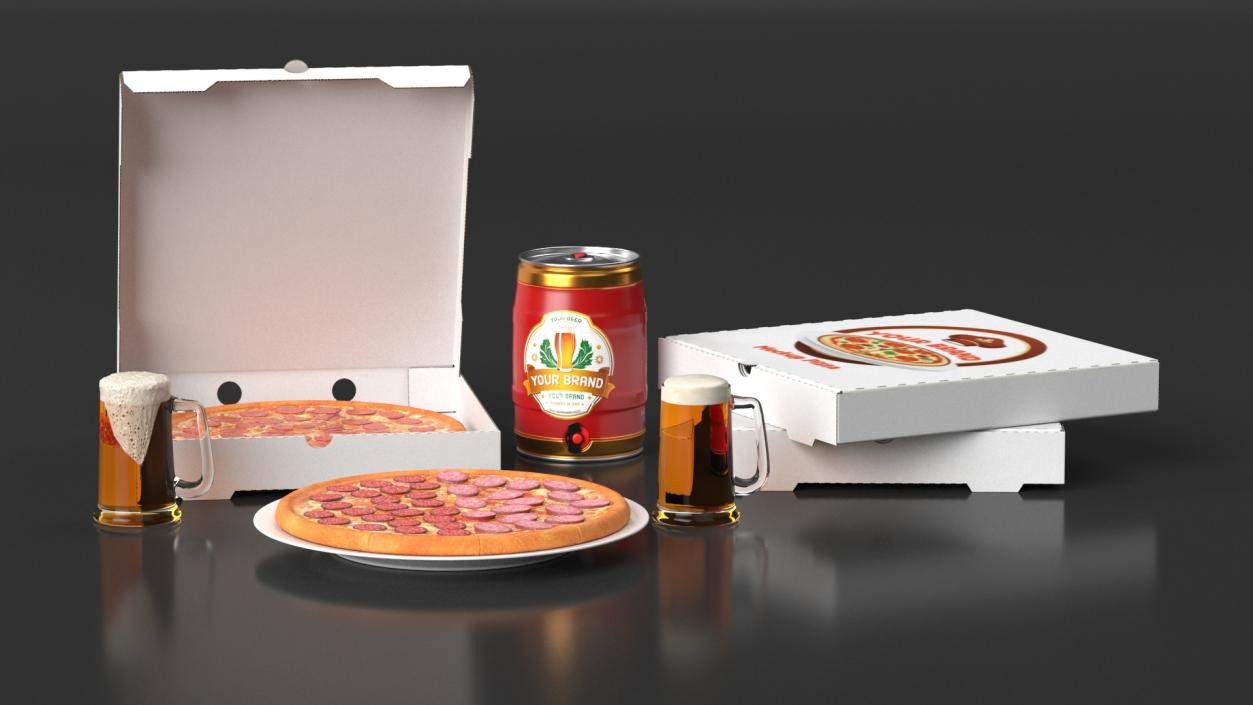 Fast Food Branding Set Mockup 3D model