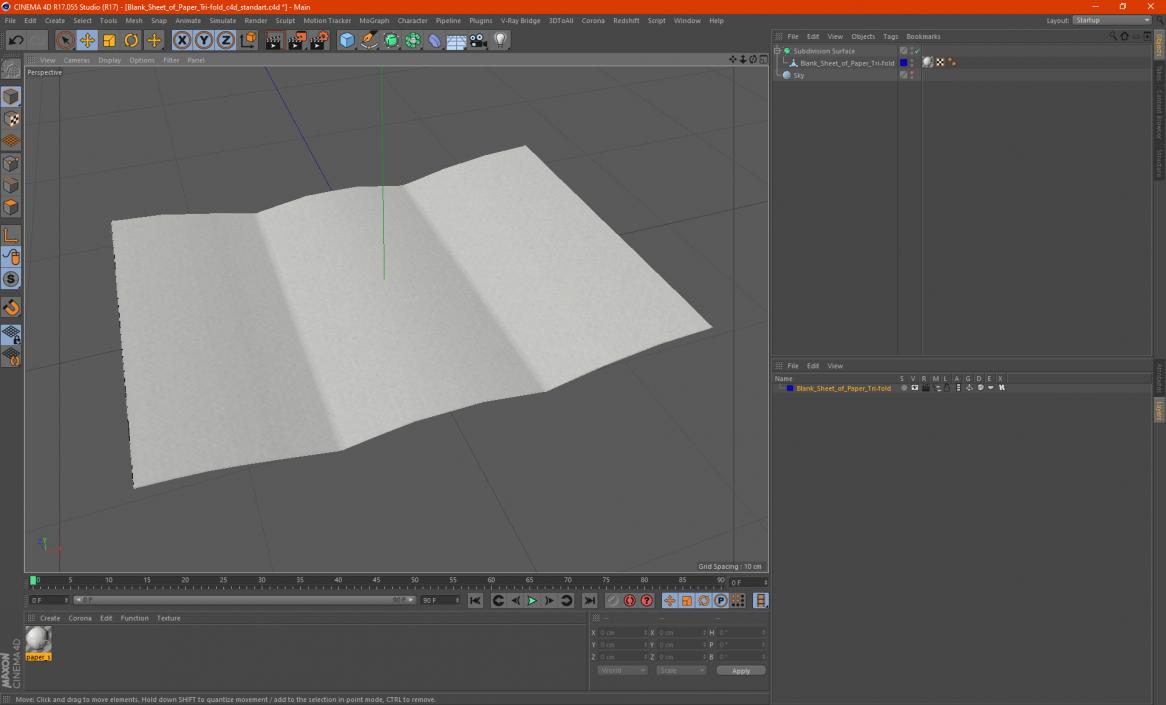 Blank Sheet of Paper Tri-fold 3D model