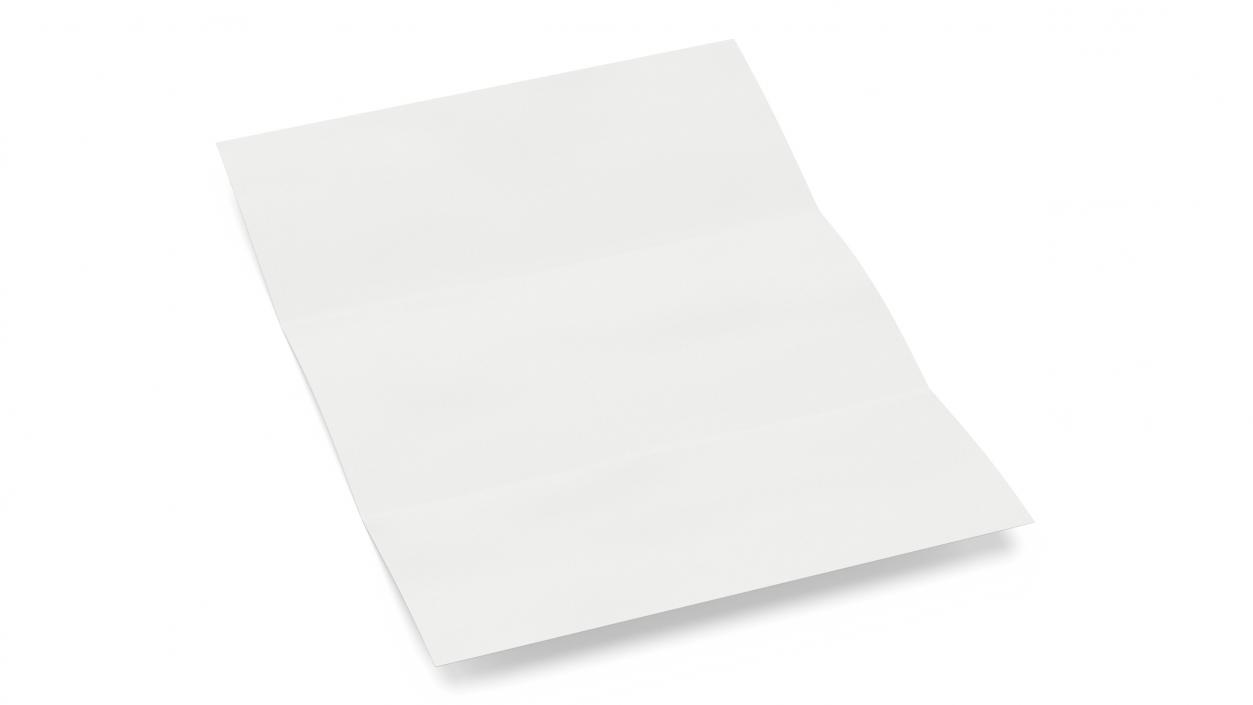 Blank Sheet of Paper Tri-fold 3D model