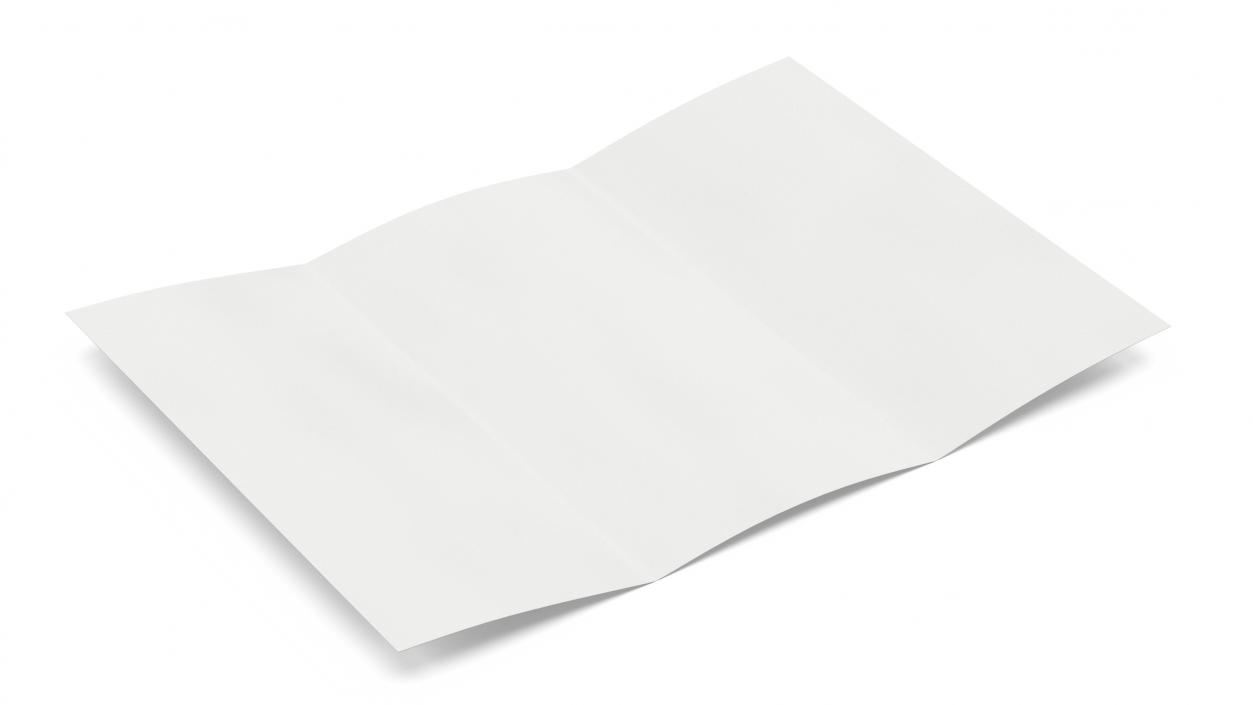 Blank Sheet of Paper Tri-fold 3D model