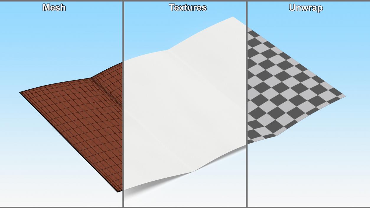 Blank Sheet of Paper Tri-fold 3D model