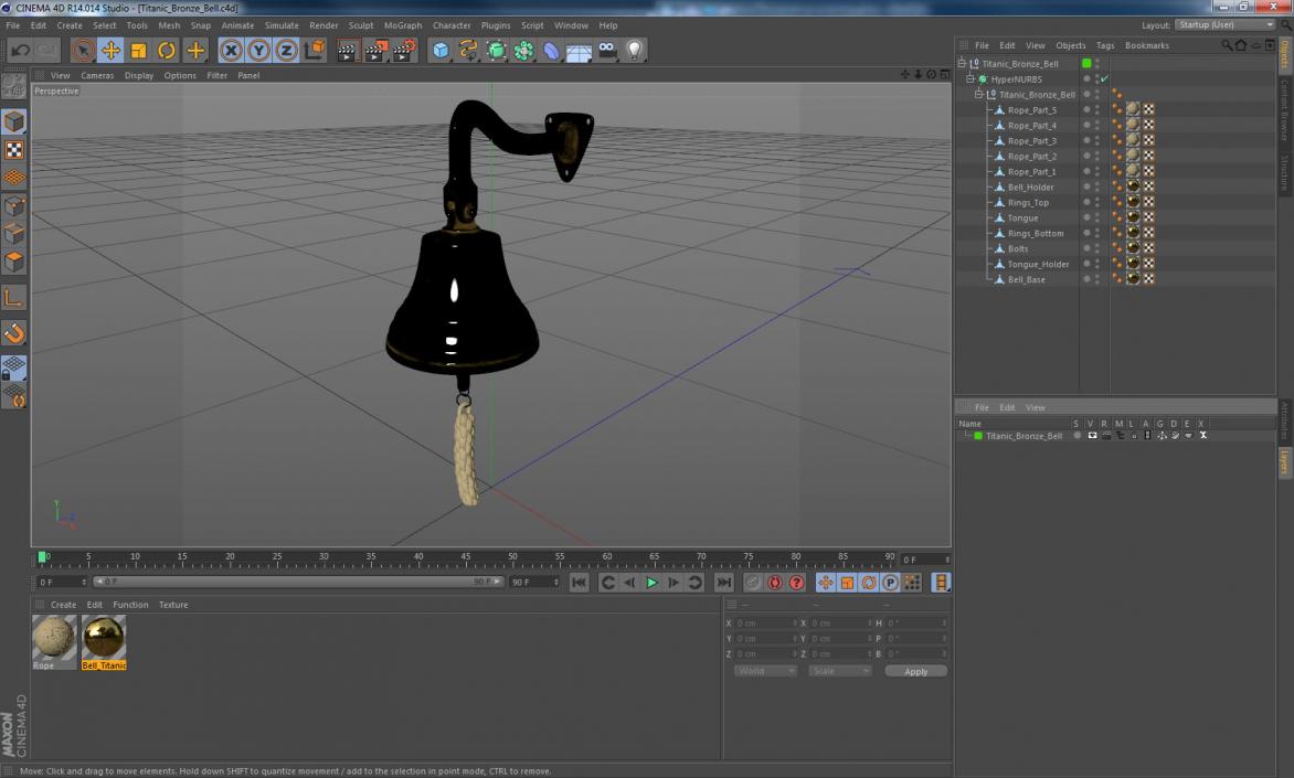 Titanic Bronze Bell 3D model