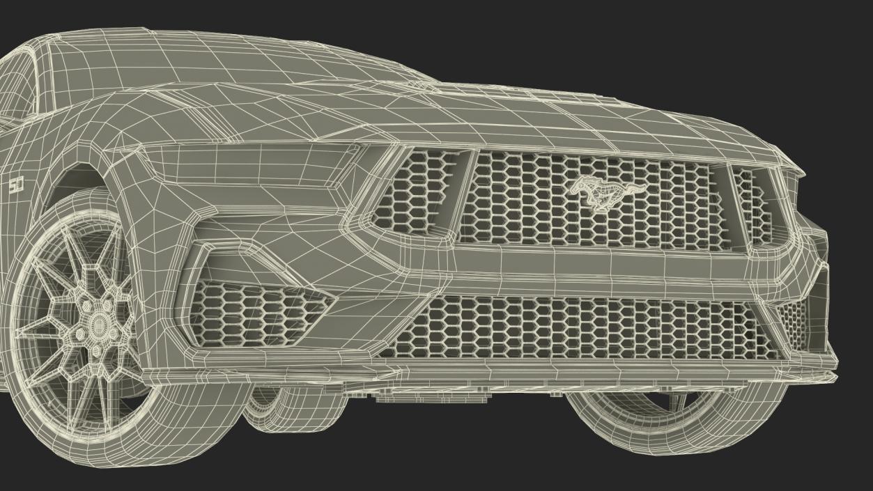 3D model Ford Mustang 2024 Green Rigged