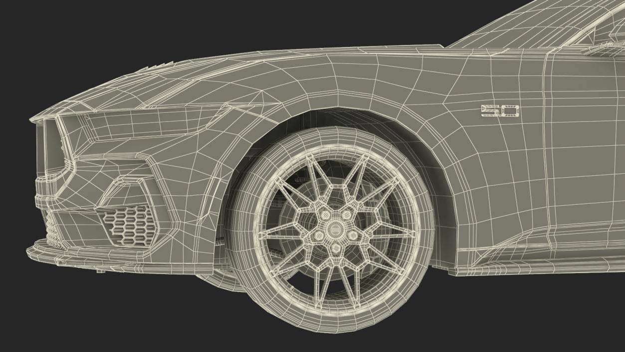 3D model Ford Mustang 2024 Green Rigged