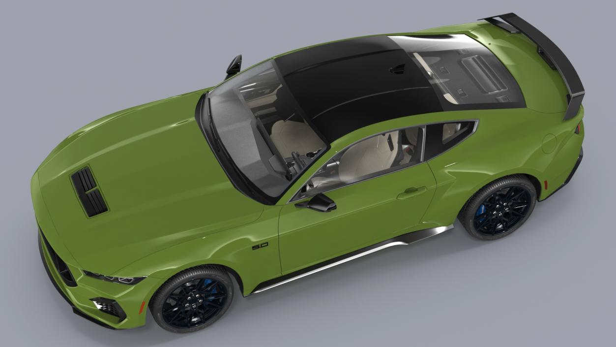 3D model Ford Mustang 2024 Green Rigged