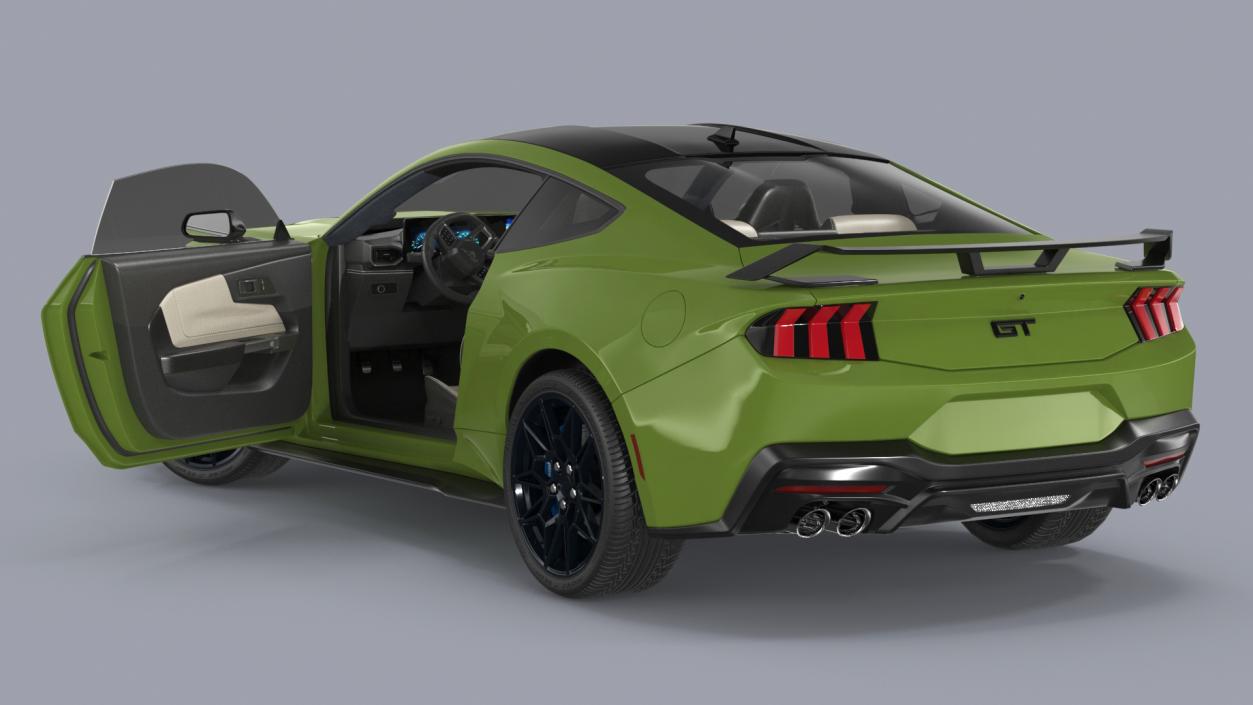 3D model Ford Mustang 2024 Green Rigged