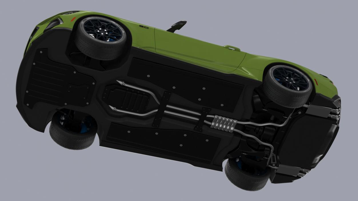 3D model Ford Mustang 2024 Green Rigged