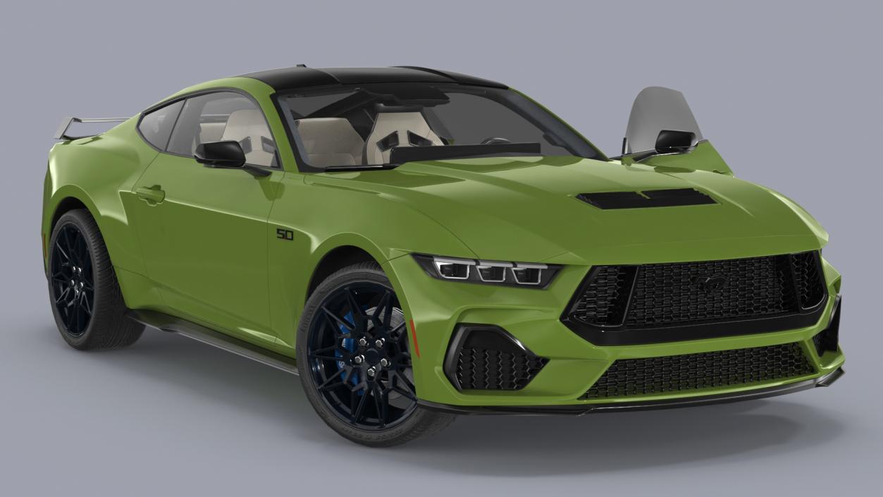 3D model Ford Mustang 2024 Green Rigged