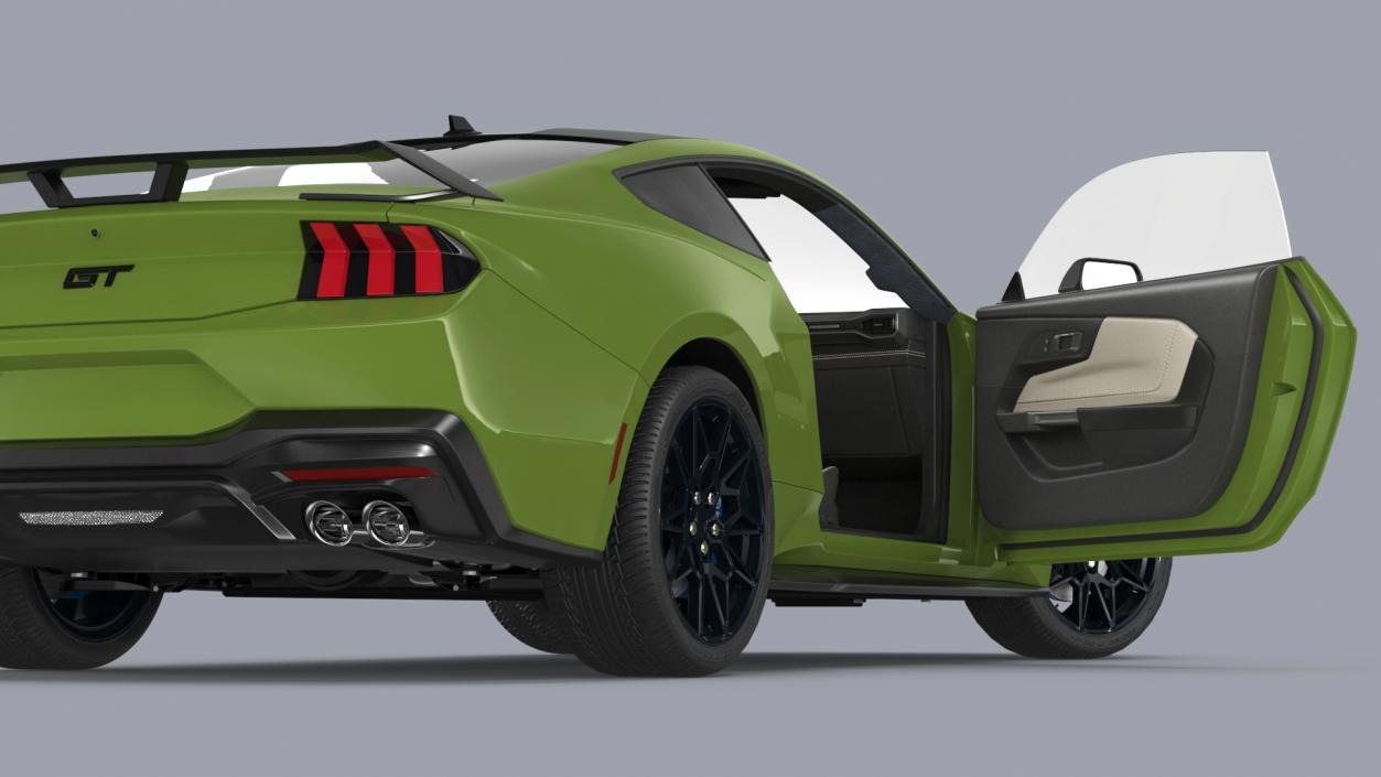 3D model Ford Mustang 2024 Green Rigged