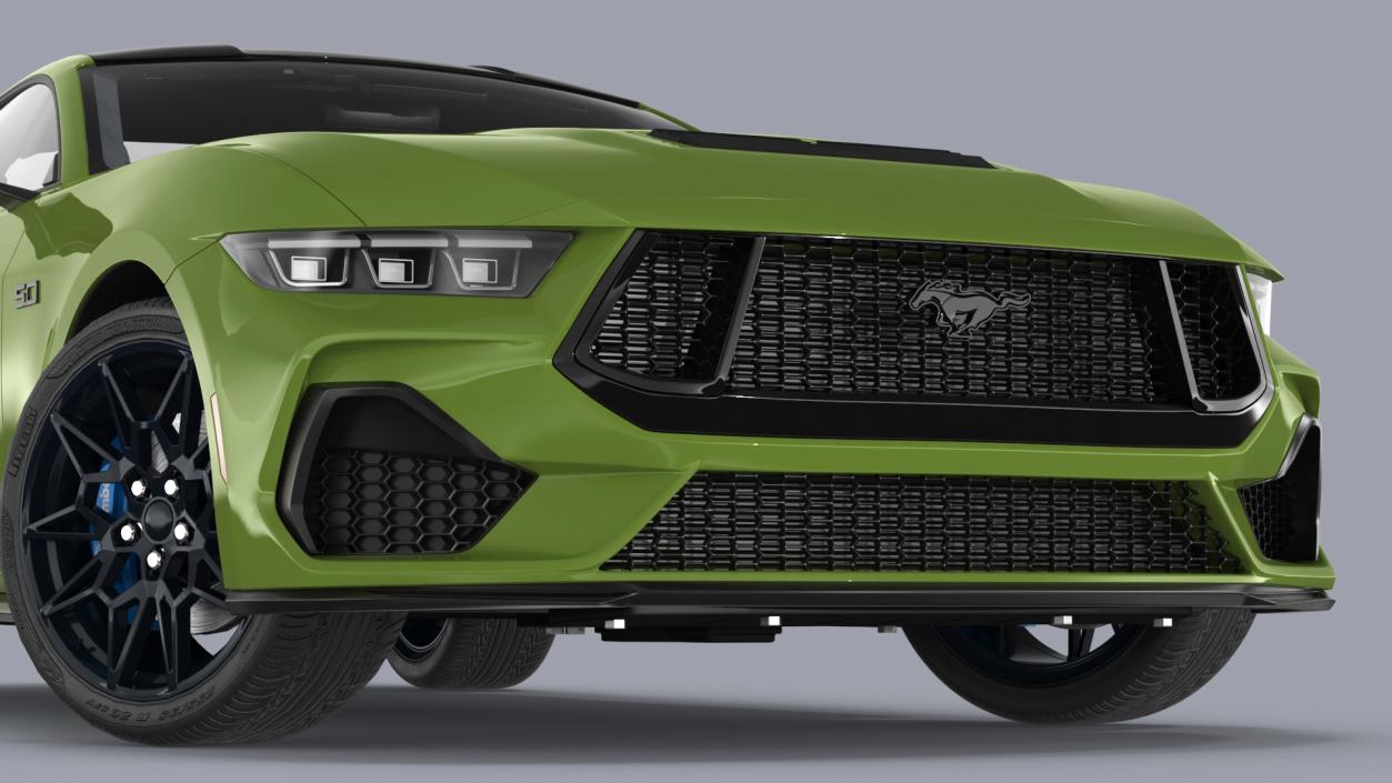 3D model Ford Mustang 2024 Green Rigged