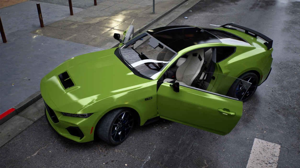 3D model Ford Mustang 2024 Green Rigged