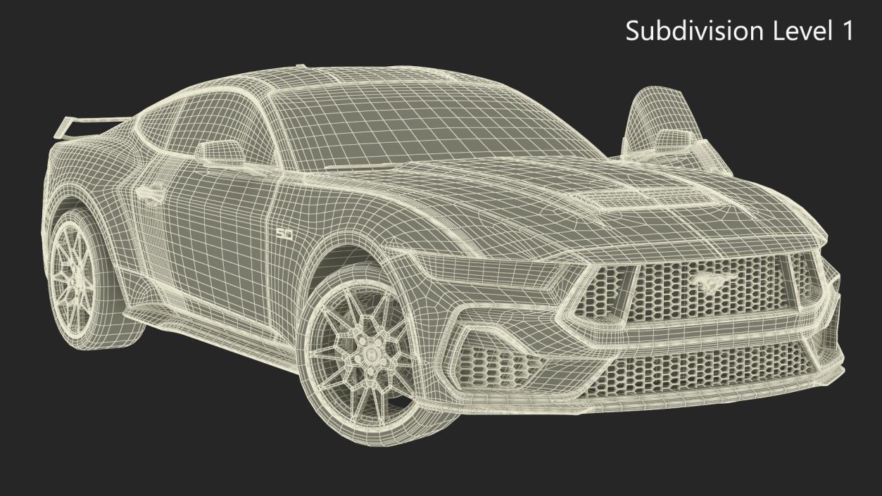 3D model Ford Mustang 2024 Green Rigged