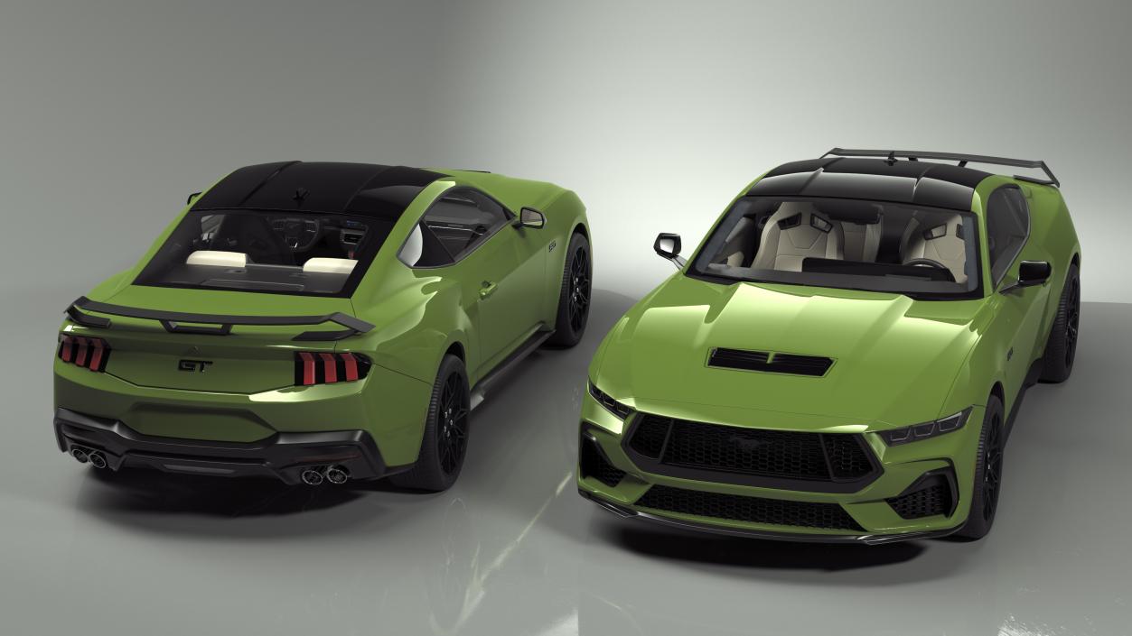 3D model Ford Mustang 2024 Green Rigged