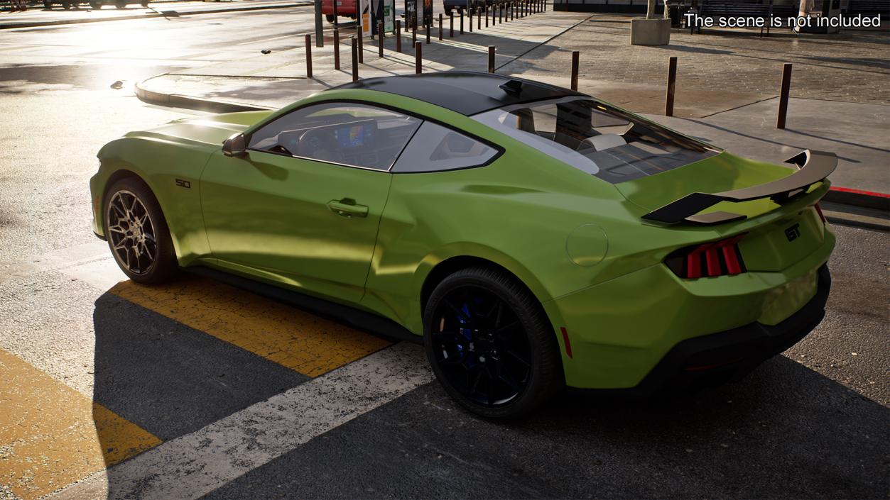 3D model Ford Mustang 2024 Green Rigged