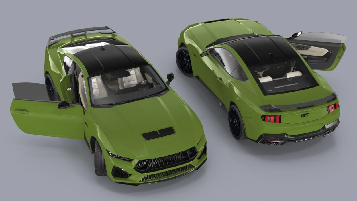 3D model Ford Mustang 2024 Green Rigged