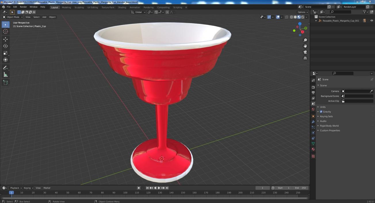 3D model Reusable Plastic Margarita Cup