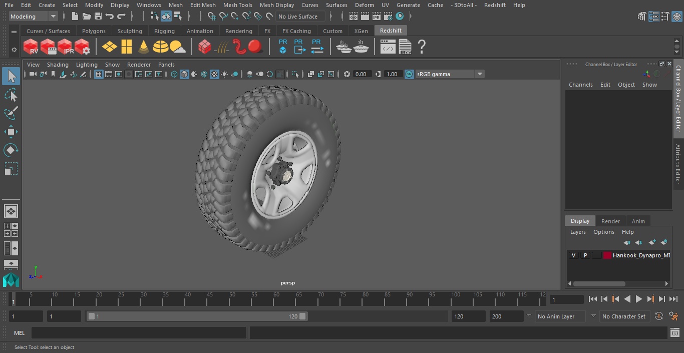 Hankook Dynapro MT Wheel 3D model