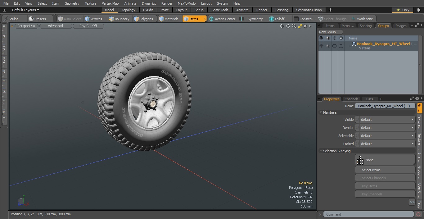 Hankook Dynapro MT Wheel 3D model