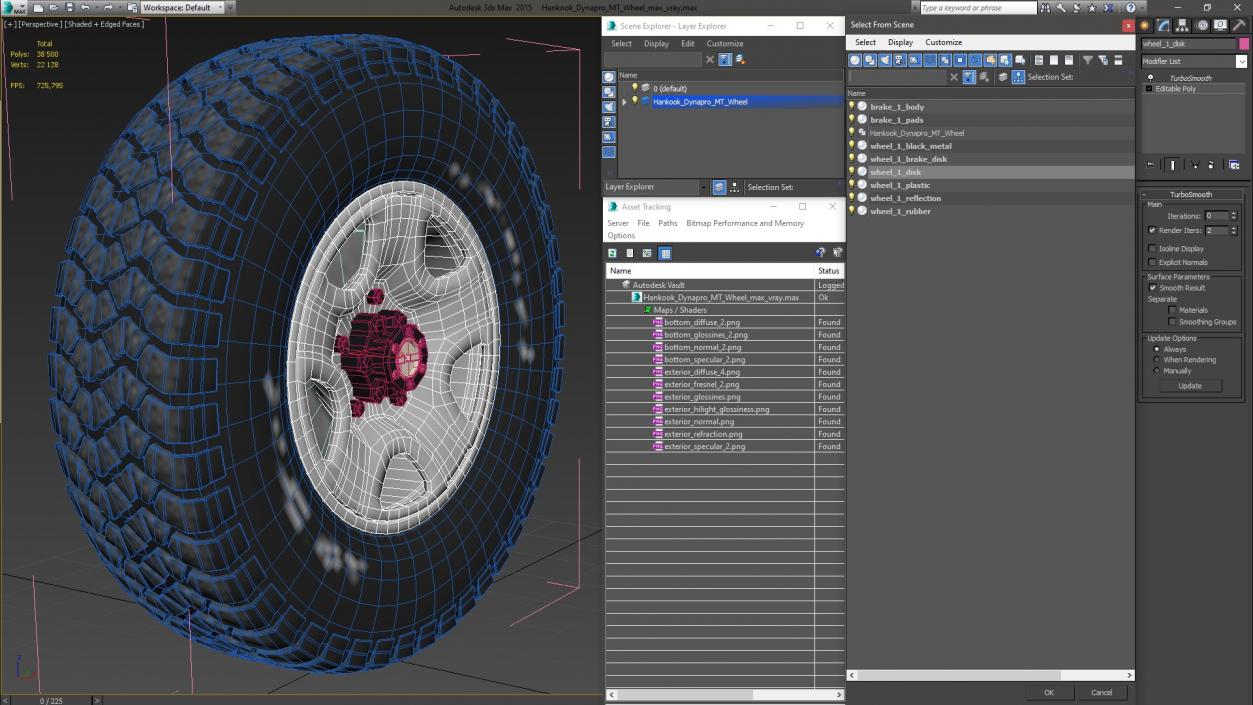 Hankook Dynapro MT Wheel 3D model