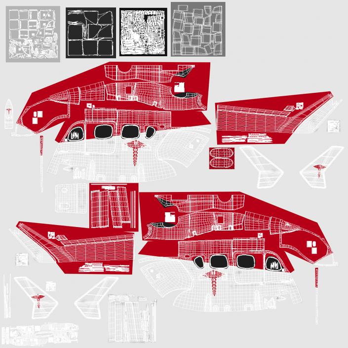 Rescue Helicopter Rigged 3D model