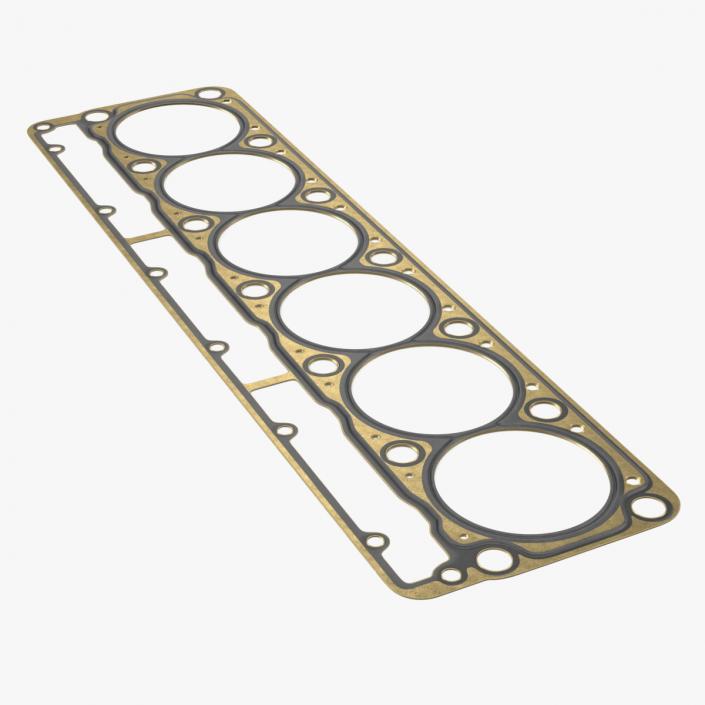 3D Head Gasket 325D 6 Cylinder Brass model