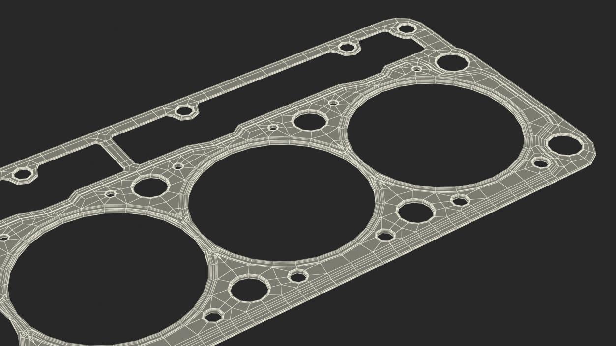 3D Head Gasket 325D 6 Cylinder Brass model