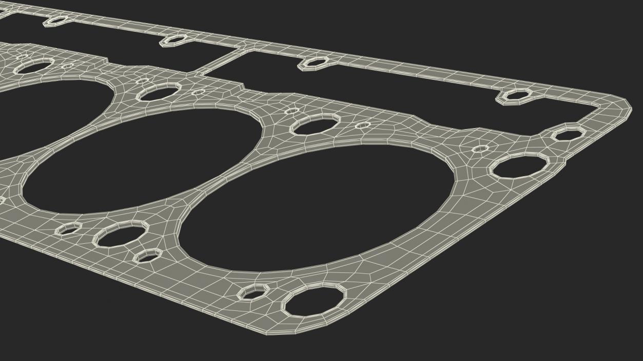 3D Head Gasket 325D 6 Cylinder Brass model