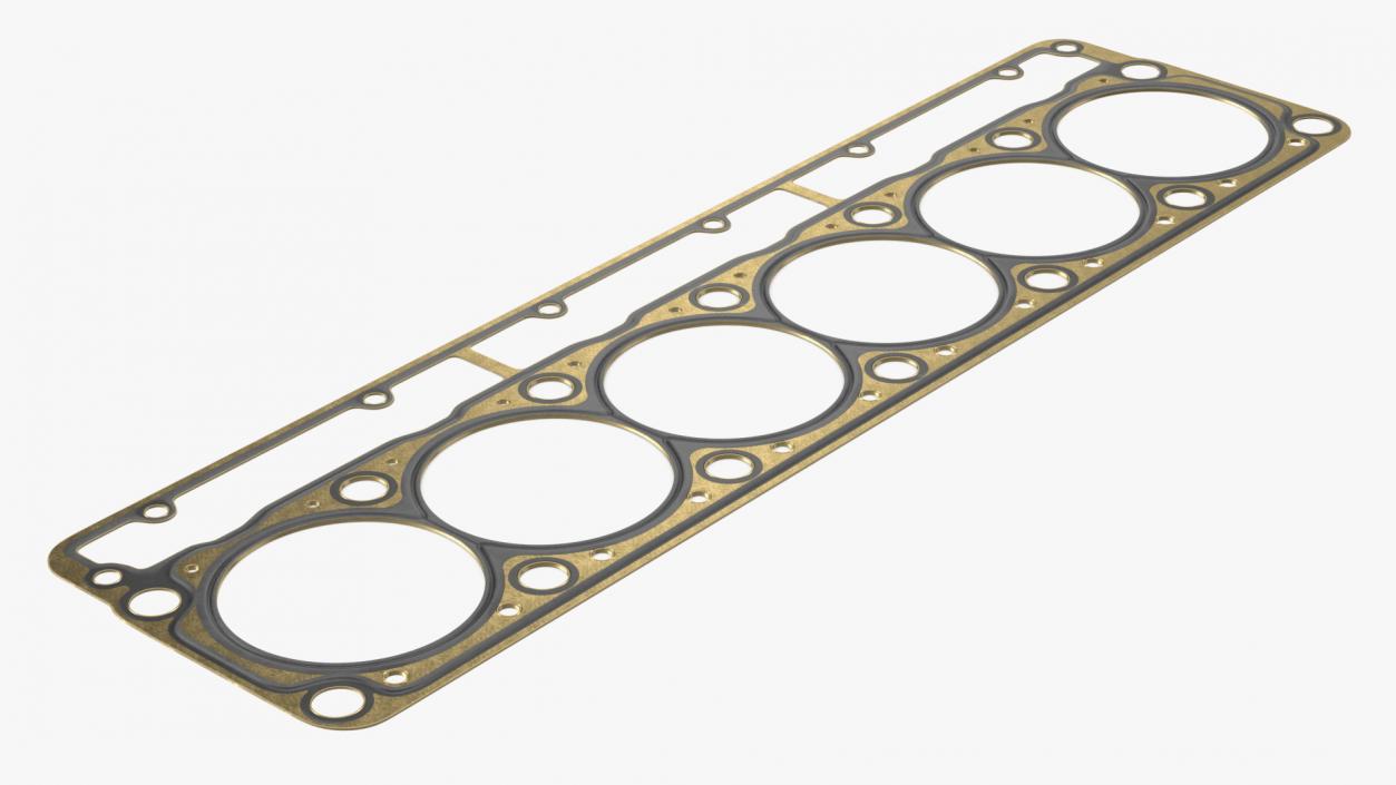 3D Head Gasket 325D 6 Cylinder Brass model