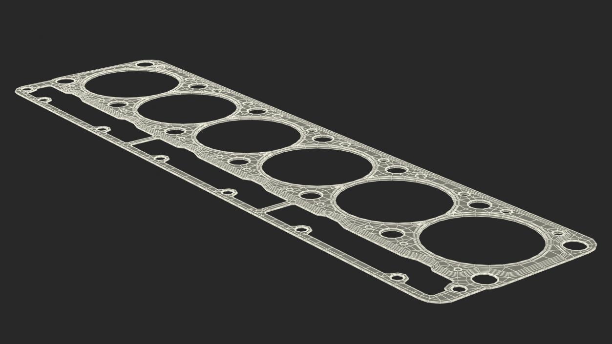 3D Head Gasket 325D 6 Cylinder Brass model