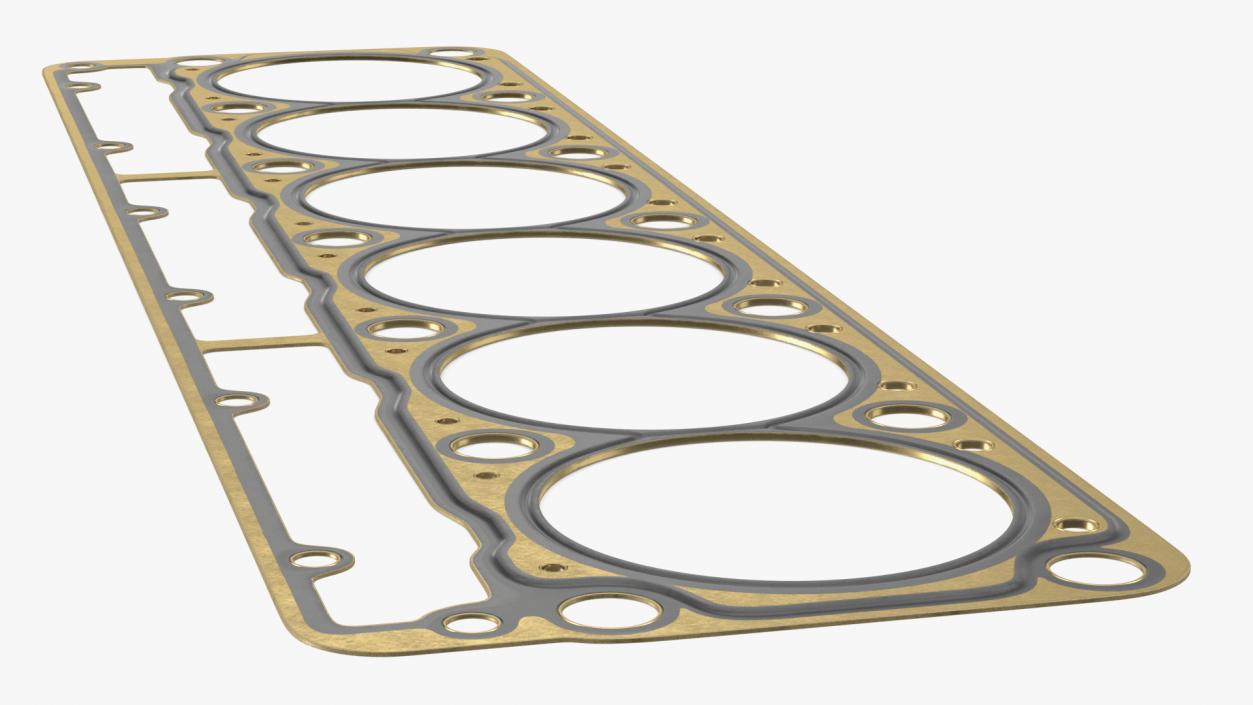 3D Head Gasket 325D 6 Cylinder Brass model