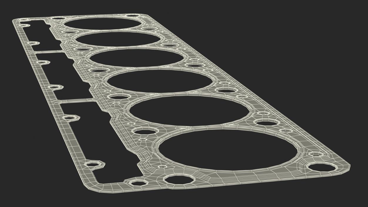 3D Head Gasket 325D 6 Cylinder Brass model