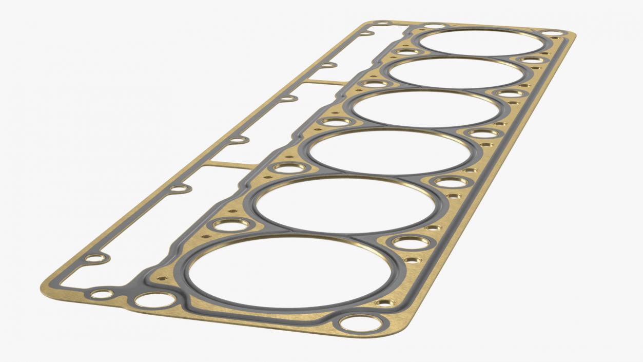 3D Head Gasket 325D 6 Cylinder Brass model