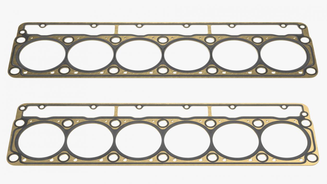 3D Head Gasket 325D 6 Cylinder Brass model