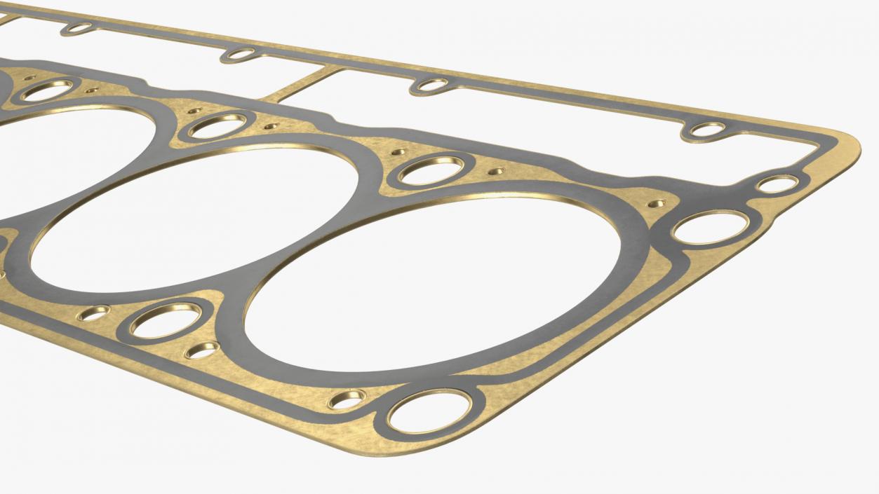 3D Head Gasket 325D 6 Cylinder Brass model