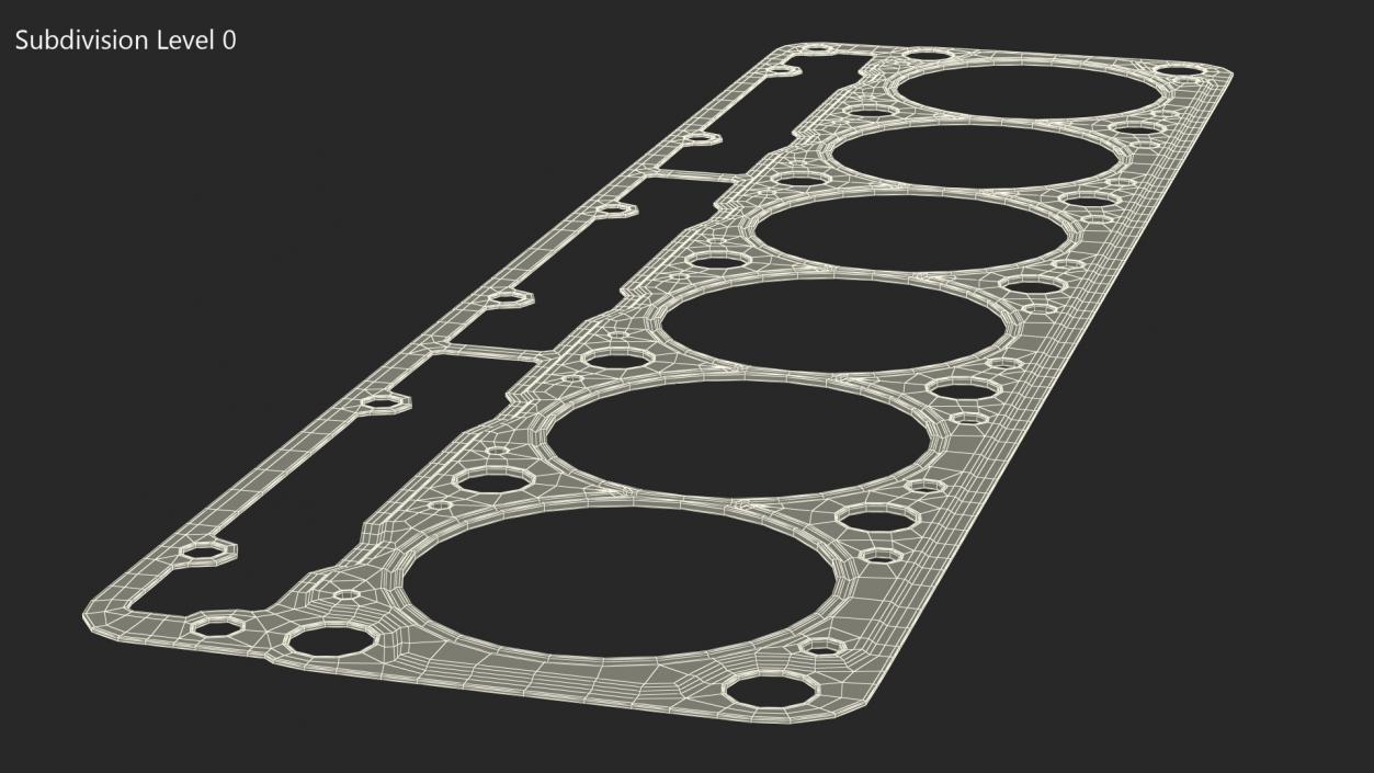 3D Head Gasket 325D 6 Cylinder Brass model