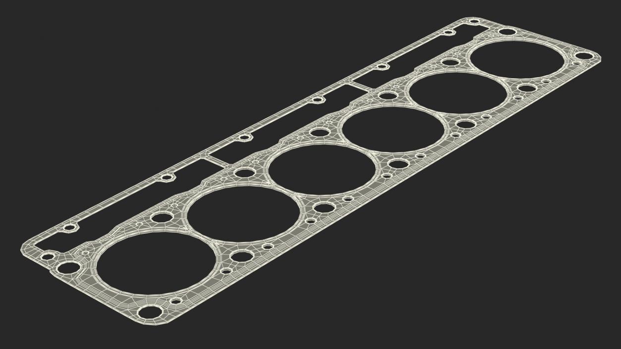 3D Head Gasket 325D 6 Cylinder Brass model