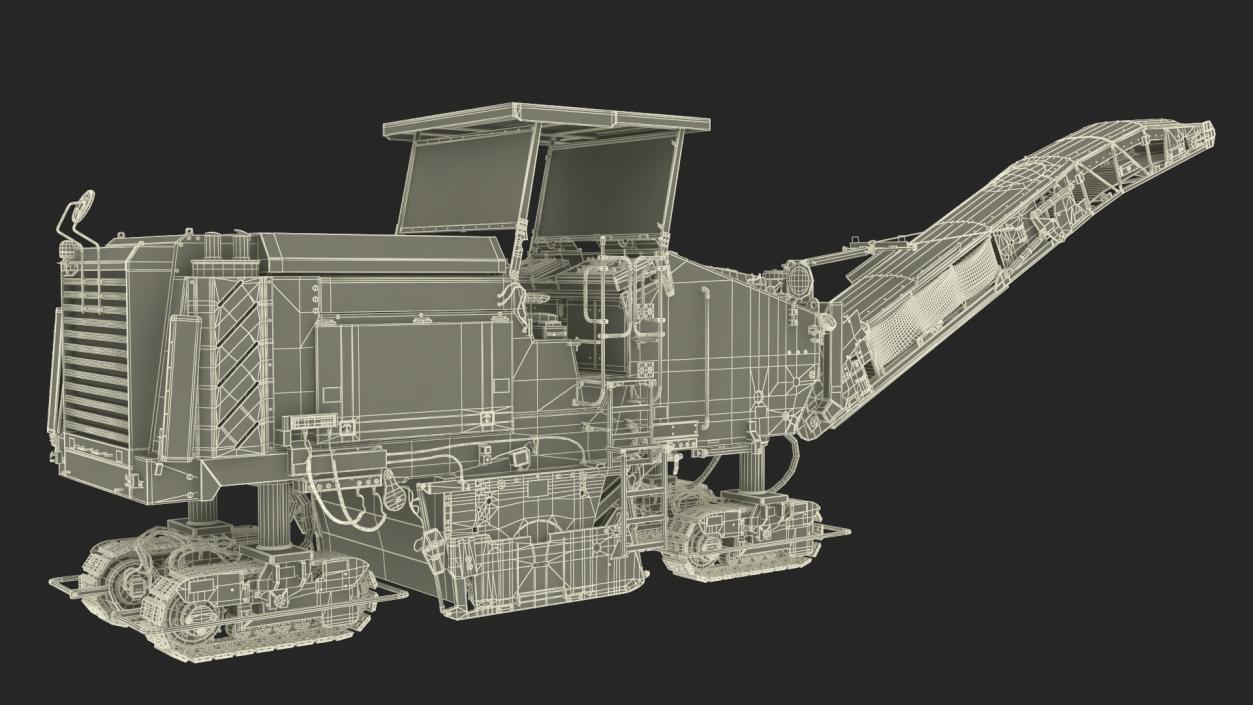 Cold Milling Machine Rigged 3D