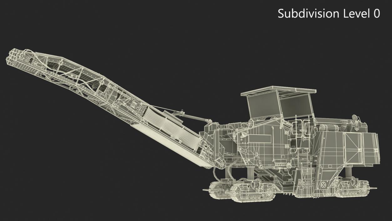 Cold Milling Machine Rigged 3D