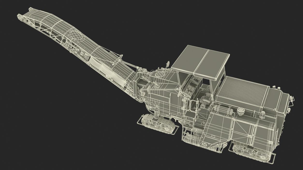 Cold Milling Machine Rigged 3D