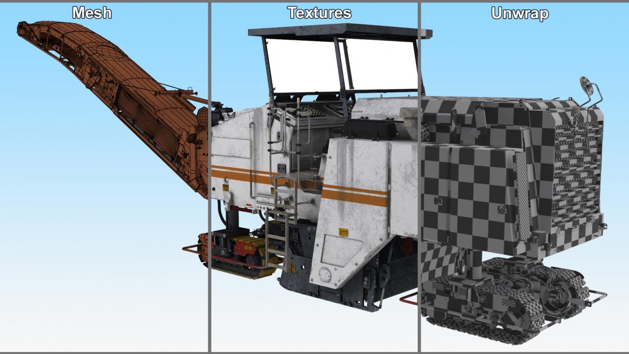 Cold Milling Machine Rigged 3D