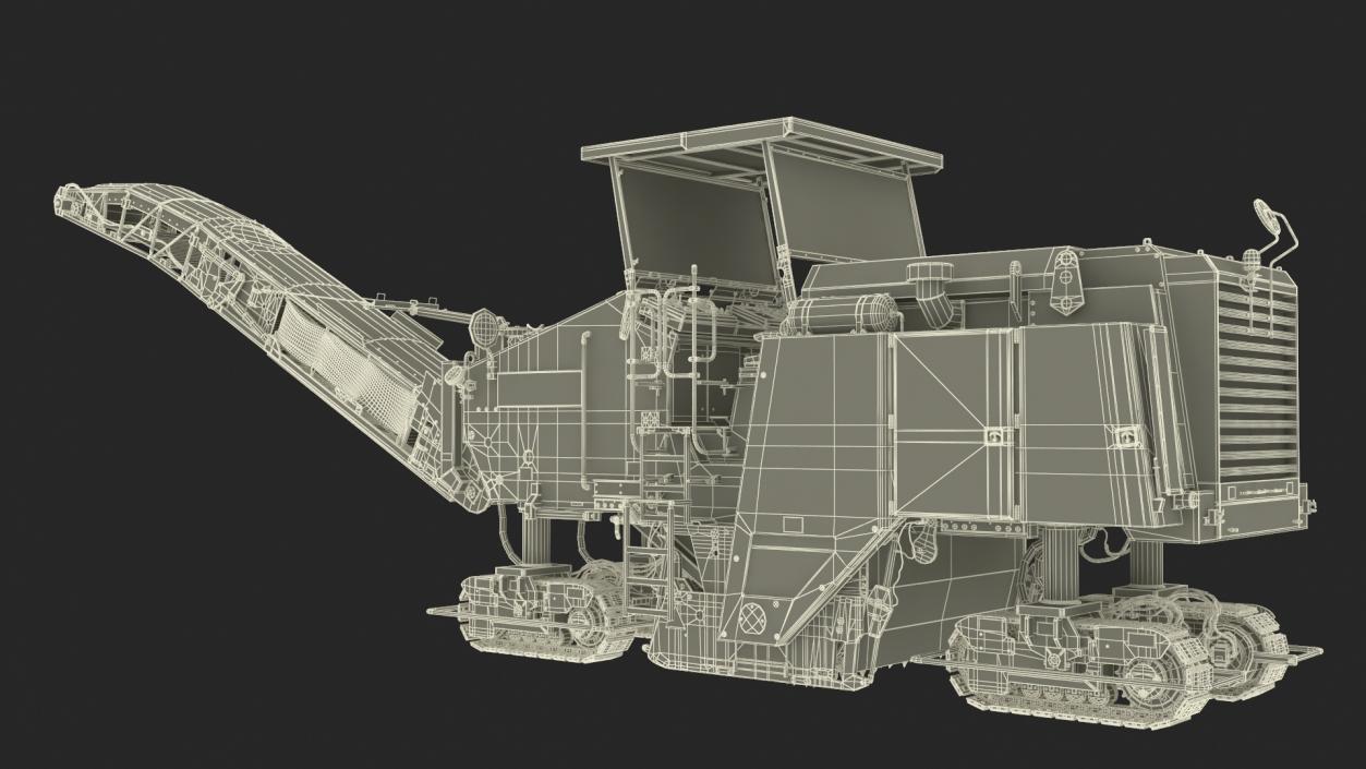 Cold Milling Machine Rigged 3D