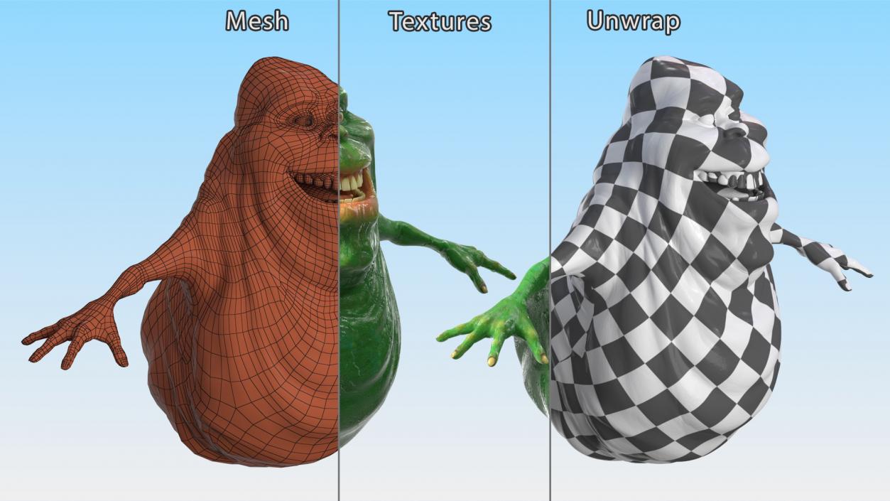 3D Ghostbusters Character Slimer T-pose