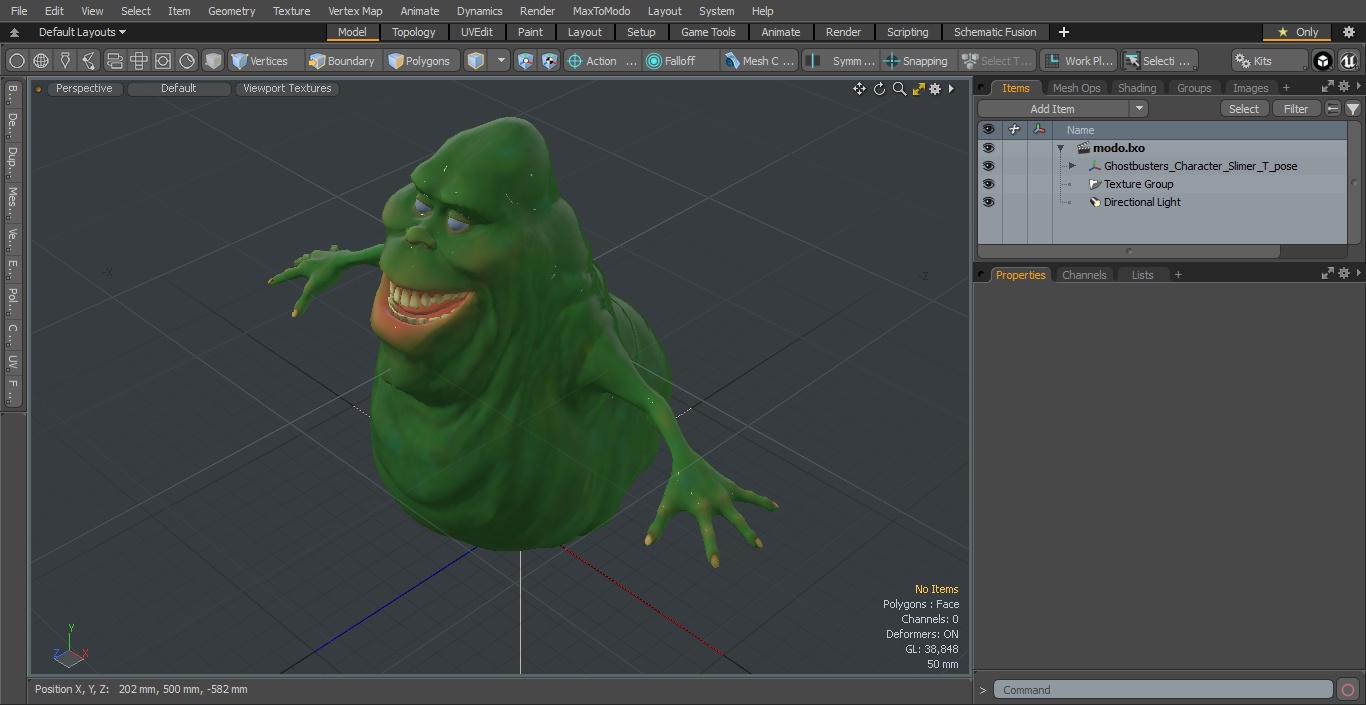 3D Ghostbusters Character Slimer T-pose