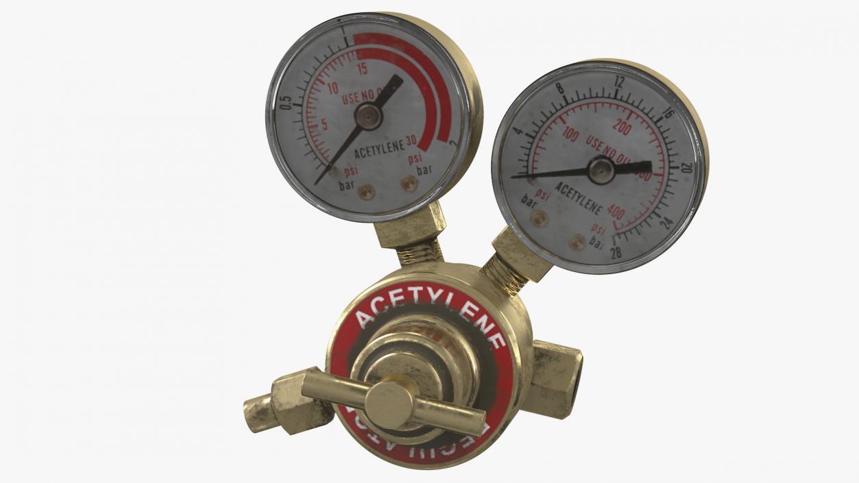 3D Dual Gauge Acetylene Regulator for Welding Old